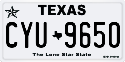 TX license plate CYU9650