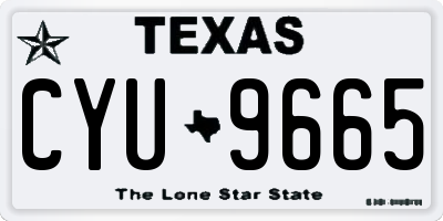 TX license plate CYU9665