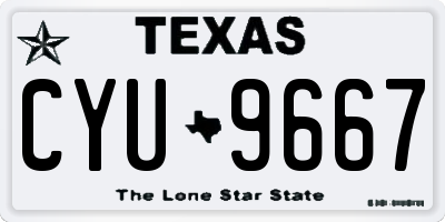 TX license plate CYU9667