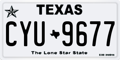 TX license plate CYU9677