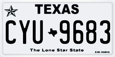 TX license plate CYU9683