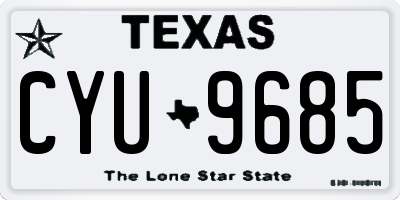 TX license plate CYU9685