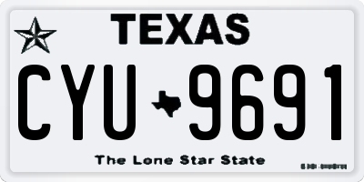 TX license plate CYU9691