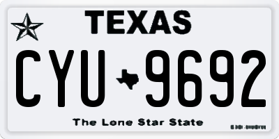 TX license plate CYU9692