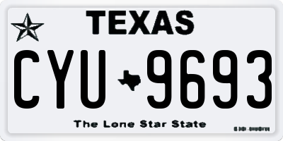 TX license plate CYU9693
