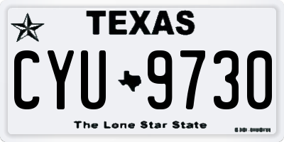 TX license plate CYU9730