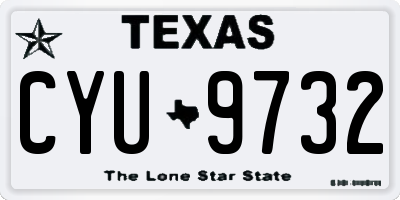 TX license plate CYU9732