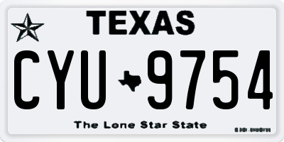 TX license plate CYU9754