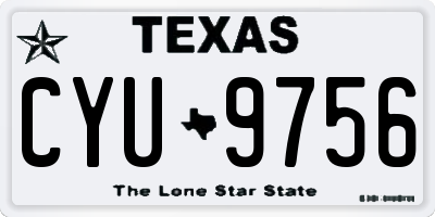 TX license plate CYU9756