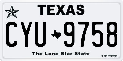 TX license plate CYU9758