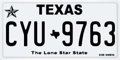 TX license plate CYU9763