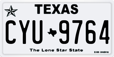 TX license plate CYU9764