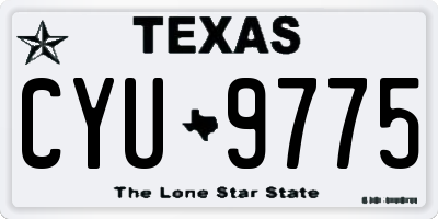 TX license plate CYU9775