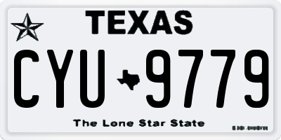 TX license plate CYU9779