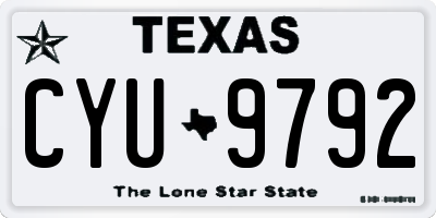 TX license plate CYU9792