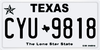 TX license plate CYU9818