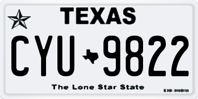TX license plate CYU9822