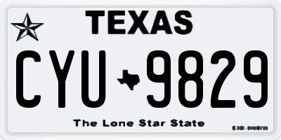 TX license plate CYU9829