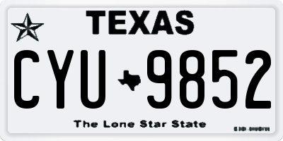 TX license plate CYU9852