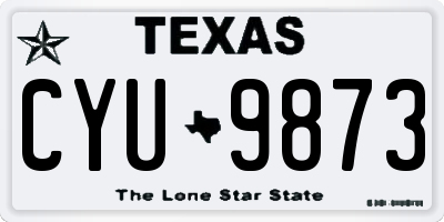 TX license plate CYU9873