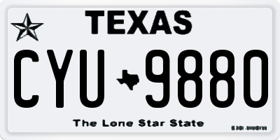 TX license plate CYU9880