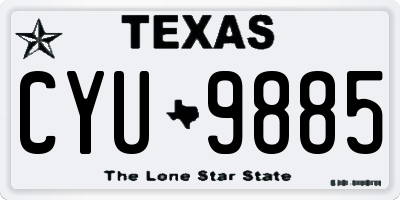 TX license plate CYU9885