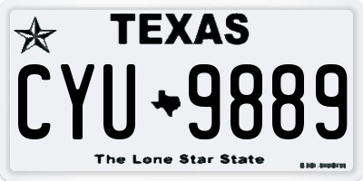 TX license plate CYU9889