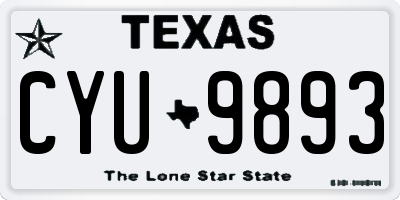 TX license plate CYU9893