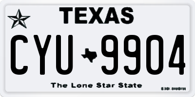 TX license plate CYU9904