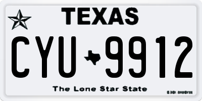 TX license plate CYU9912