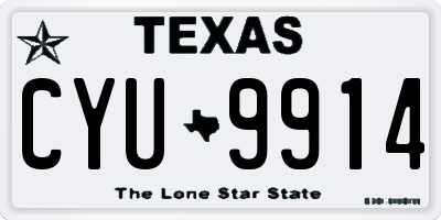 TX license plate CYU9914