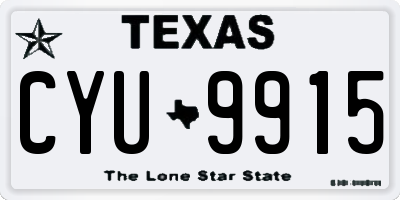 TX license plate CYU9915