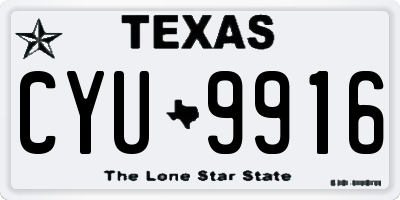 TX license plate CYU9916