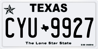 TX license plate CYU9927