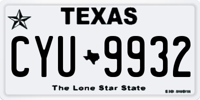 TX license plate CYU9932