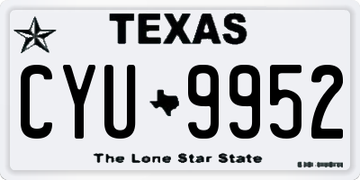 TX license plate CYU9952