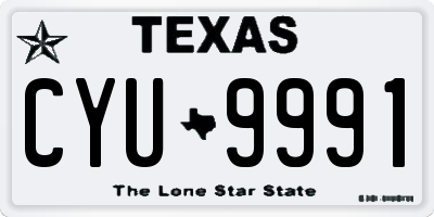 TX license plate CYU9991