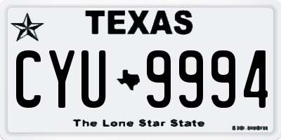 TX license plate CYU9994