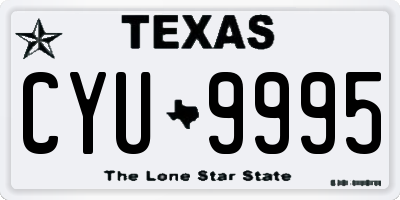 TX license plate CYU9995
