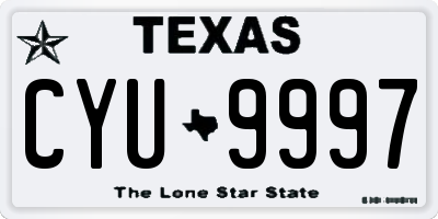 TX license plate CYU9997