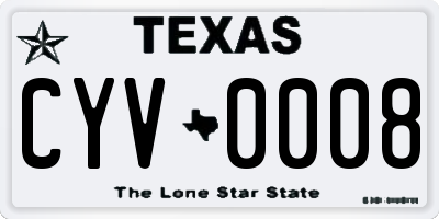 TX license plate CYV0008