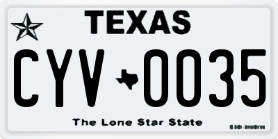 TX license plate CYV0035