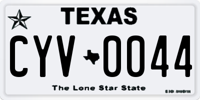 TX license plate CYV0044