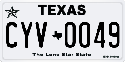 TX license plate CYV0049