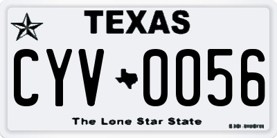 TX license plate CYV0056