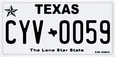 TX license plate CYV0059