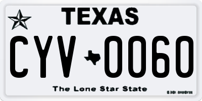 TX license plate CYV0060