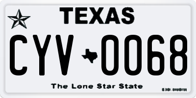 TX license plate CYV0068