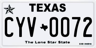 TX license plate CYV0072