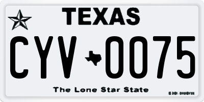 TX license plate CYV0075